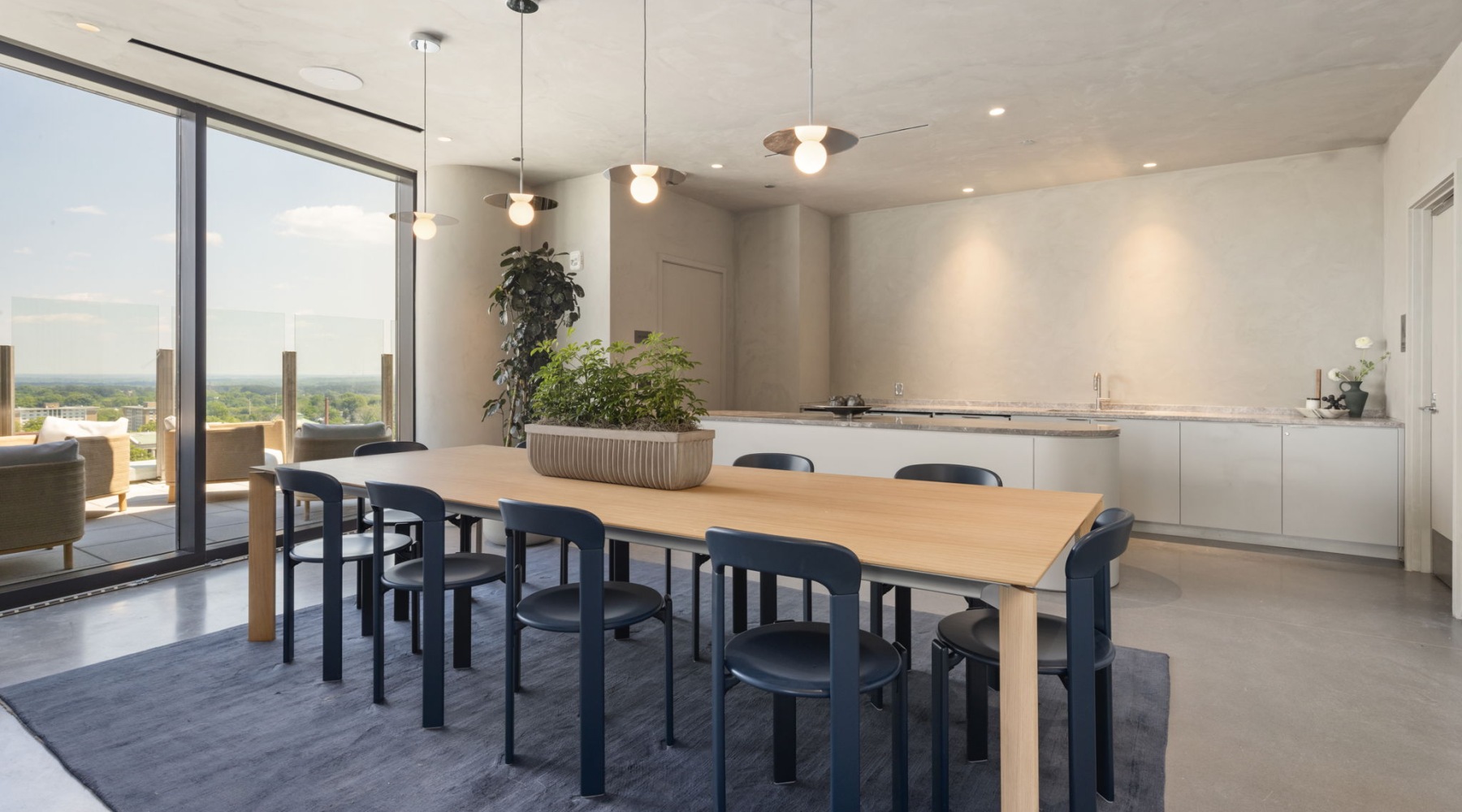 Resident Rooftop lounge at Maeve apartments in Raleigh, NC