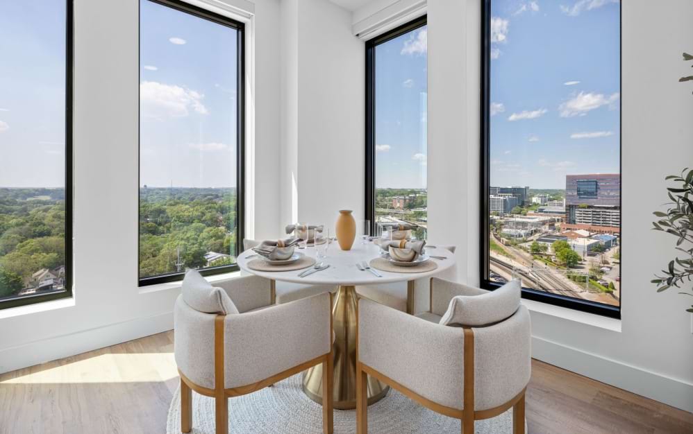 B4 - 2 bedroom floorplan layout with 2 bathrooms and 1197 square feet (Elegant Dining Area)