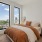 Spacious bedroom with views of downtown raleigh