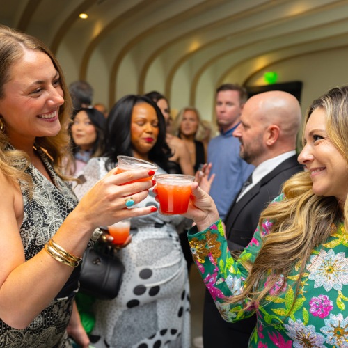 residents having drinks at an event
