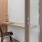 A study nook with glass walls